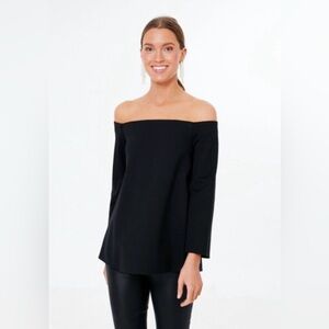 Tuckernuck Black Miranda Off the Shoulder Blouse Long Sleeve Top XL NWOT